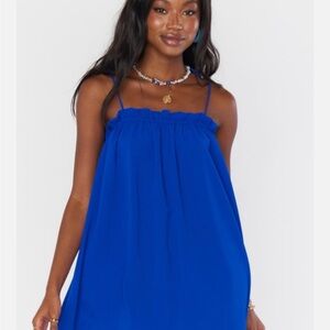 Show Me Your MuMu Angel Mini Dress in Royal Blue